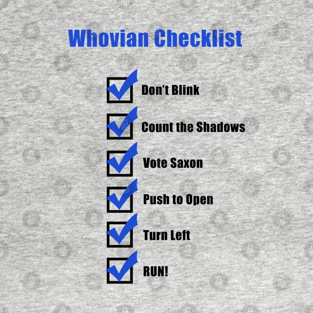 Whovian Checklist by ZuleYang22